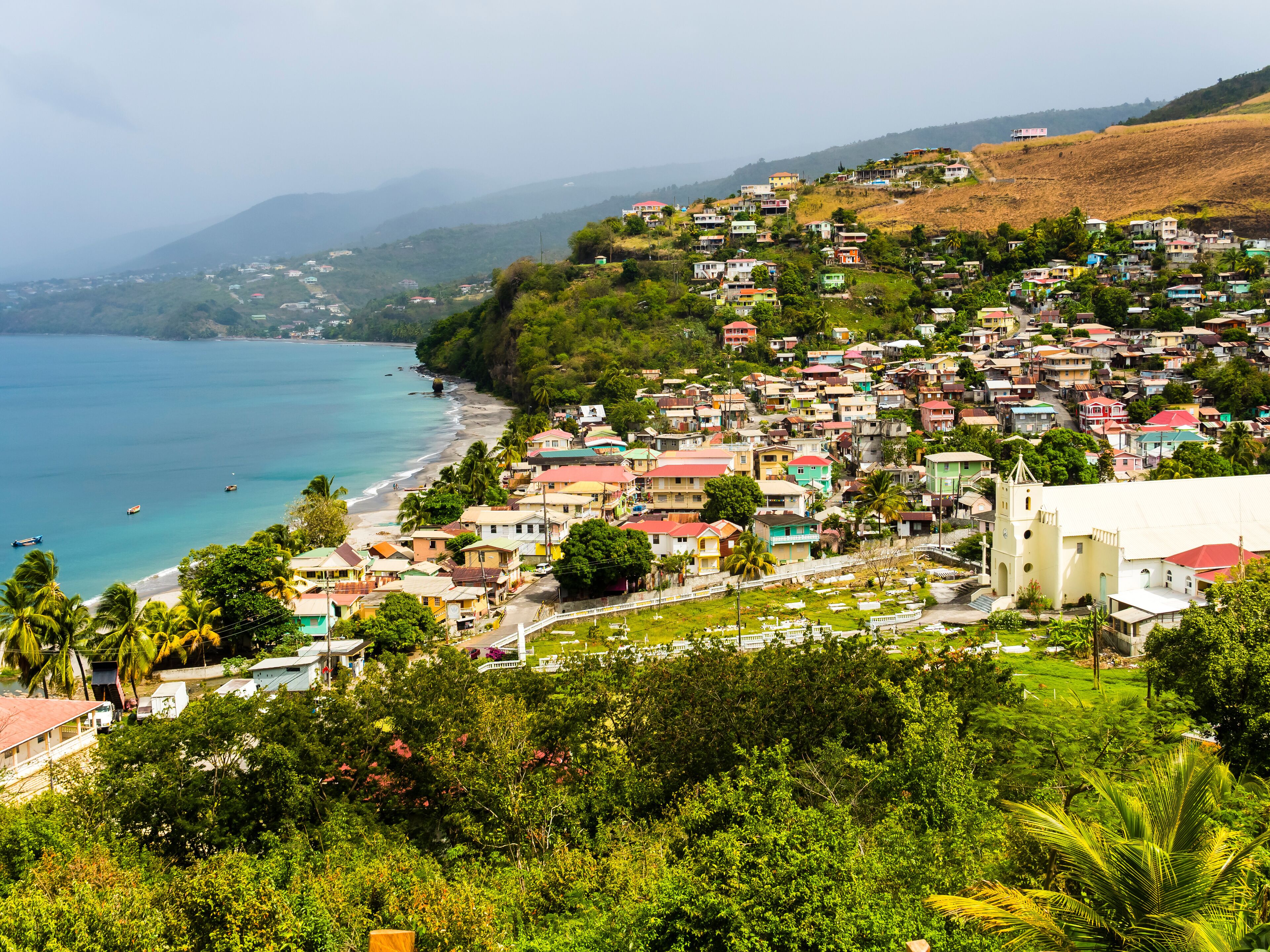 Blick auf Saint Joseph, Departement Guadeloupe, Dominica, kleine Antillen,  Karibik