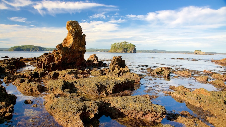 Batehaven which includes general coastal views and rugged coastline