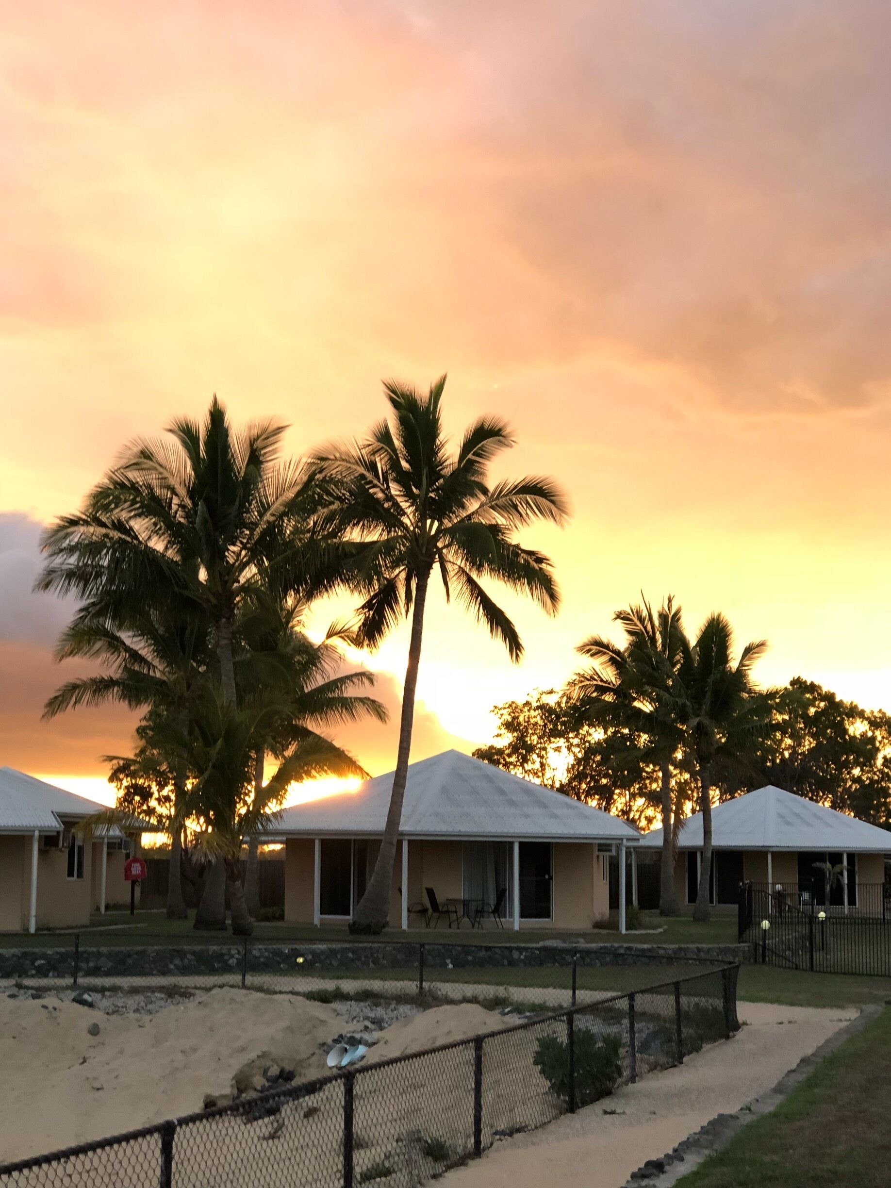 Sunset at the Illawong  resort Mackay North Queensland.