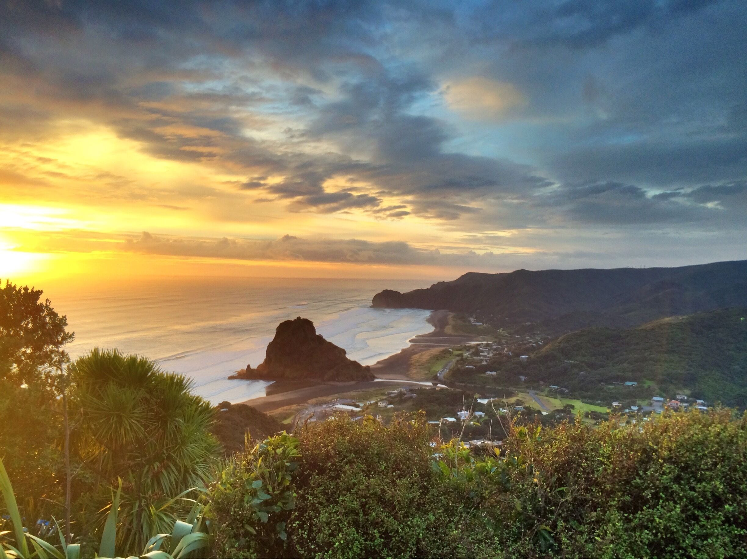 Only about 45 minutes from the busy Auckland CBD, Piha is the perfect place for a day trip. The black sand beaches and Lion Rock are absolutely stunning, especially at the #goldenhour 