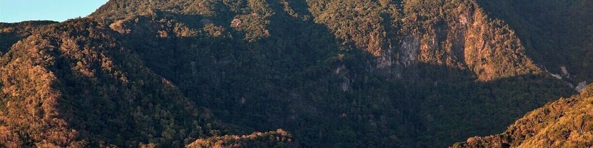 The tiny village of Soufrière, with Plat Pays Mountain rising in the background.  With such steep, forested mountains covering most of the island, it's no surprise that Dominca has remained largely untamed.
Note: Photo taken from Scott's Head at sunset.