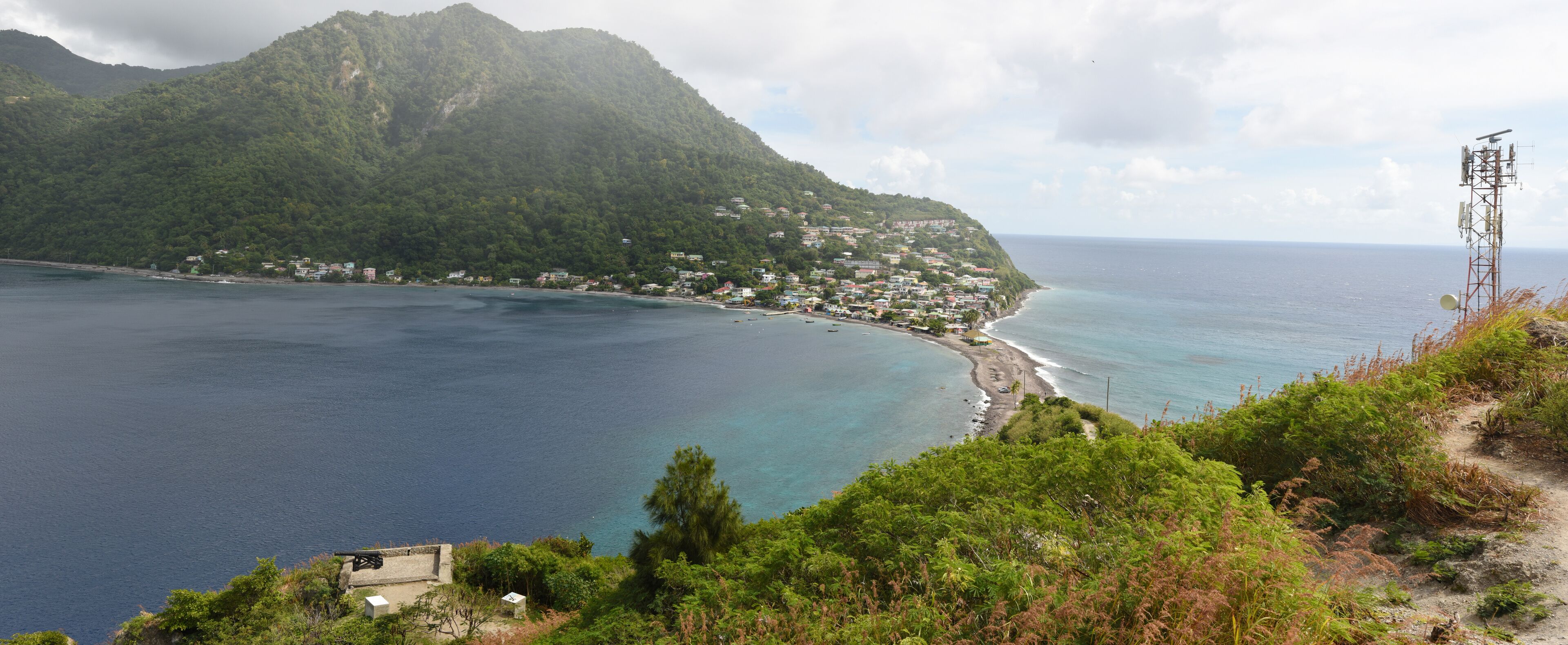 View at the fishervillage of Scotts Head in Dominica island