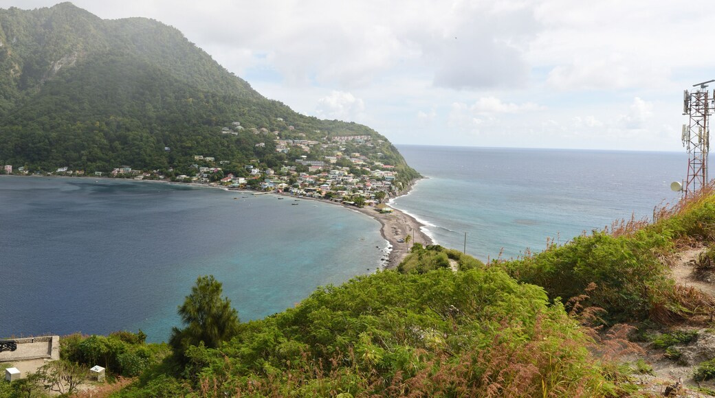 View at the fishervillage of Scotts Head in Dominica island