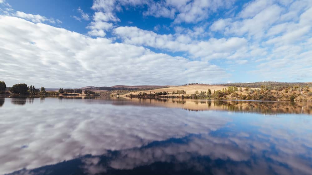 Meadowbank Lake and River Derwent in Tasmania Australia
