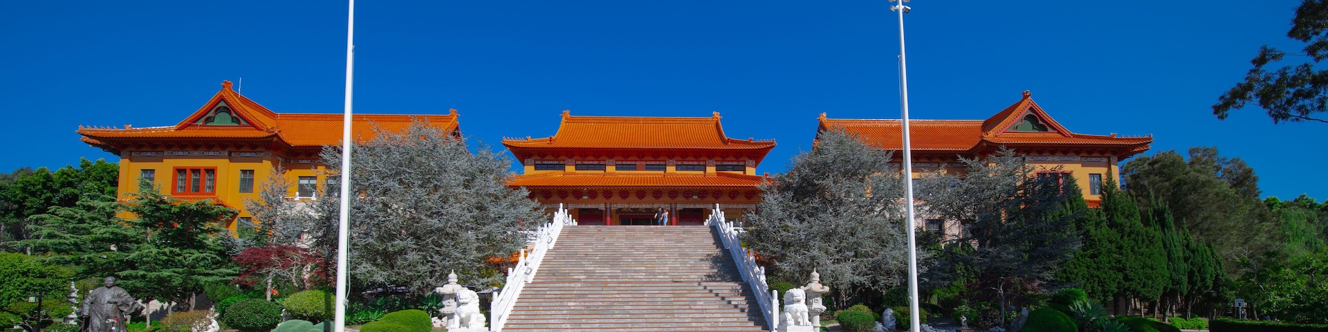 Beautiful colours of a Buddhist temple Nan Tien Temple Woolongong Sydney NSW Australia