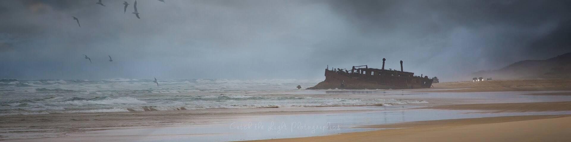 A stormy day at the shipwreck on Fraser Island.