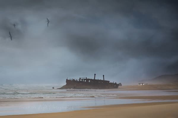 A stormy day at the shipwreck on Fraser Island.