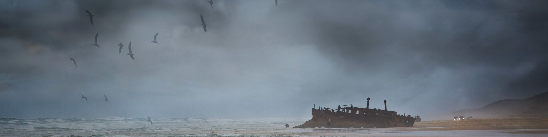 A stormy day at the shipwreck on Fraser Island.