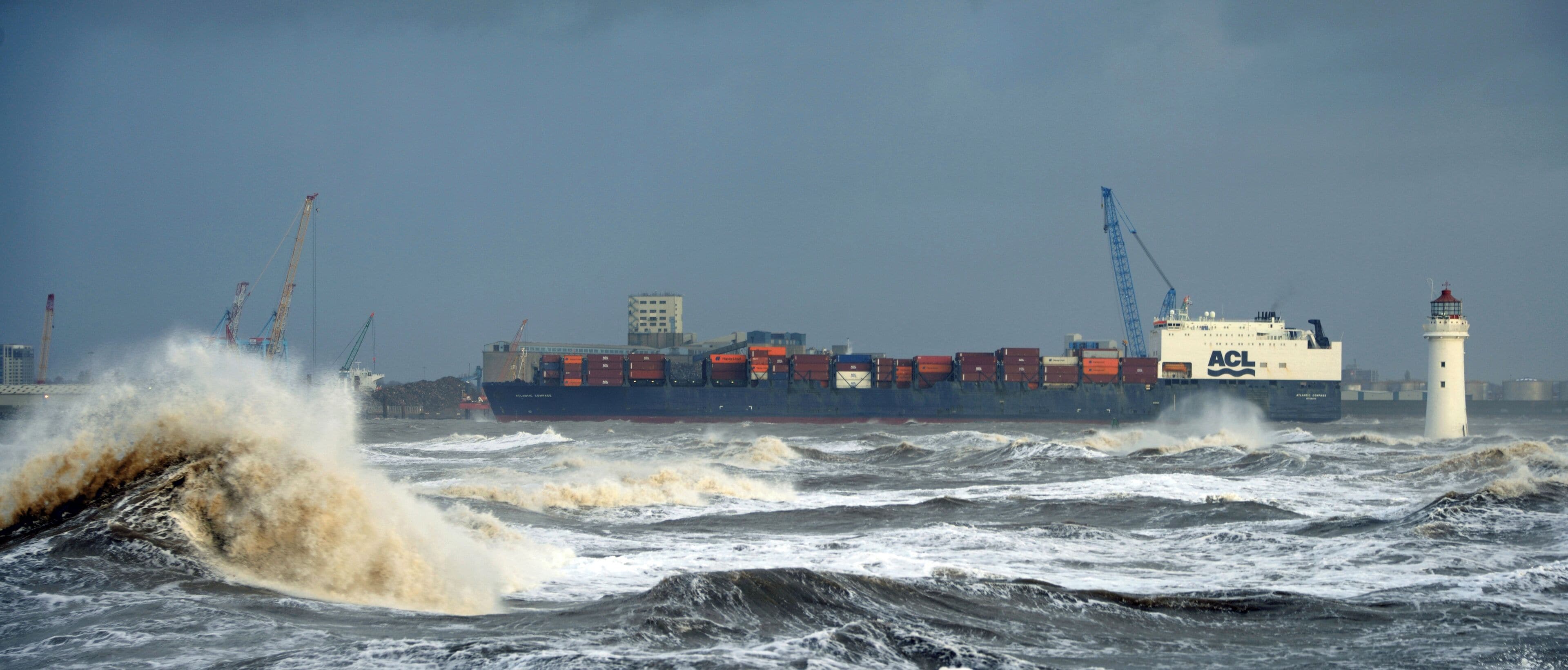 Container ship Atlantic Compass in New Brighton