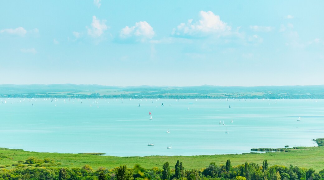 View of the Balaton from a hill in Csopak.