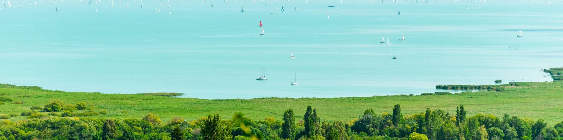 View of the Balaton from a hill in Csopak.