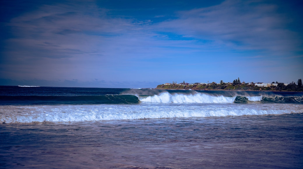 Beach waves crashing to shore