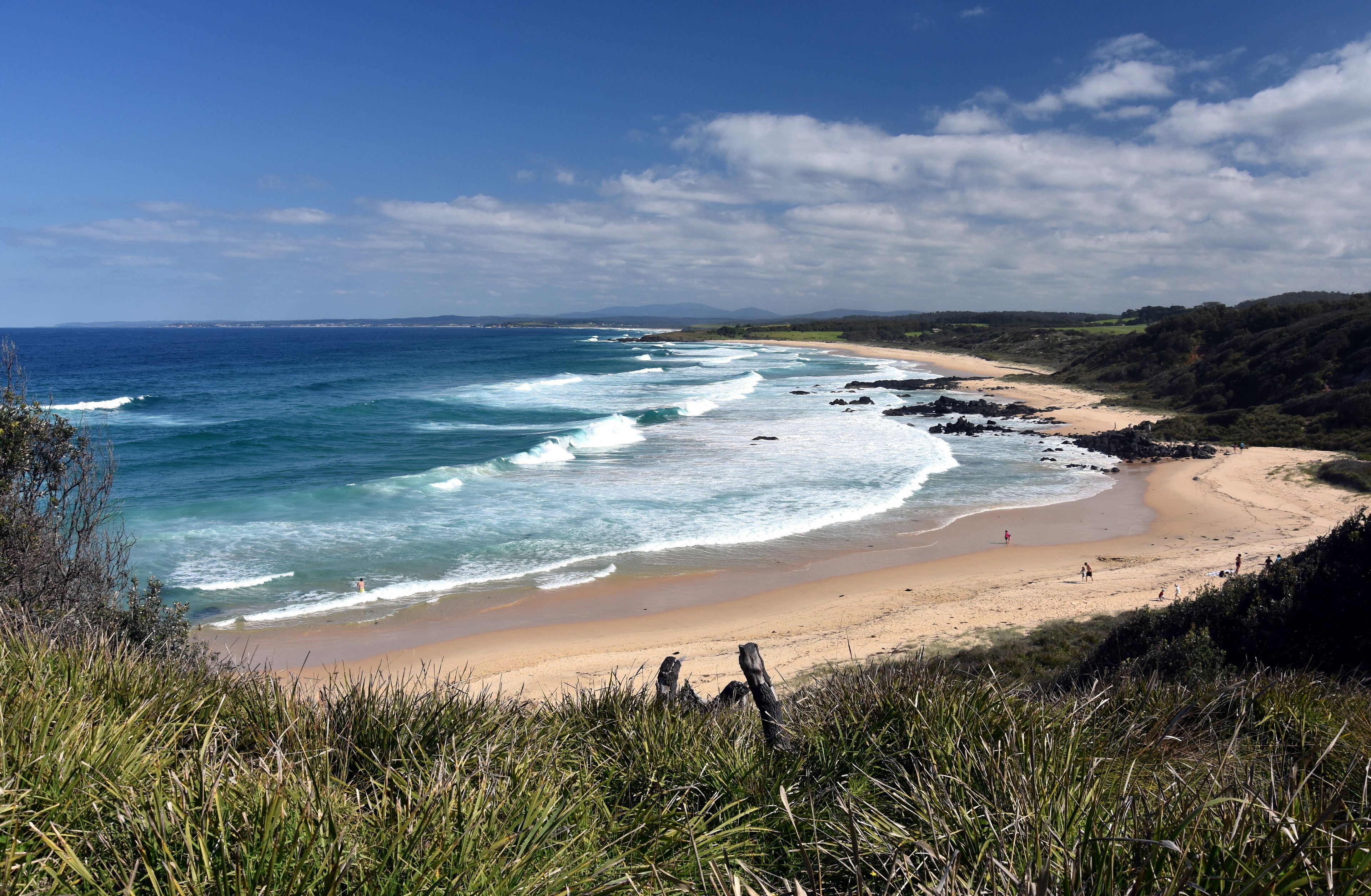 1080 Beach in Eurobodalla National Park near Mystery Bay on the far south coast of NSW is a great spot for surfing, fishing and picnicking with a view.