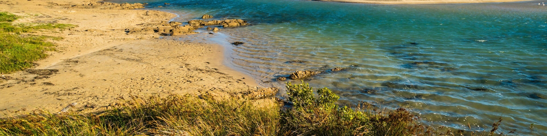 Batemans bay beach and ocean in New South Wales at sunset