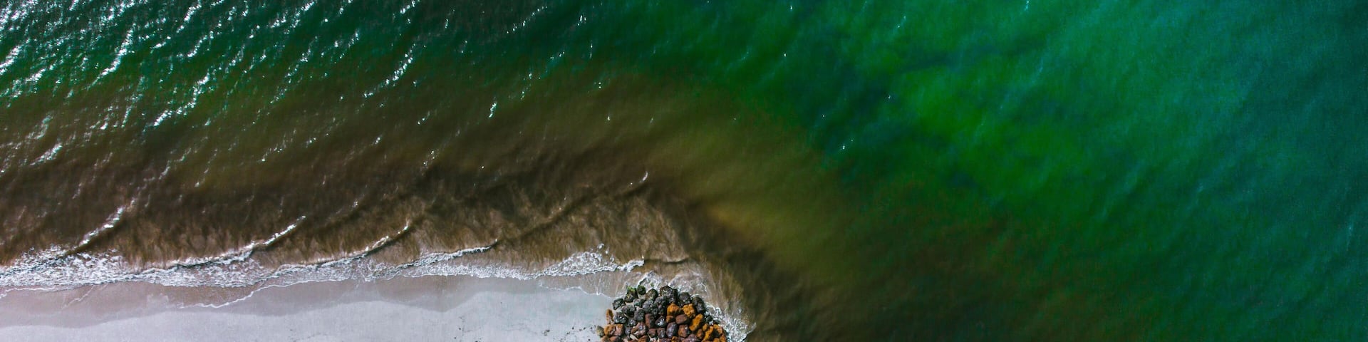 Aerial top shot of Abbey beach in Busselton, Australia