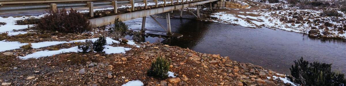 Marlborough Hwy in Central Highlands Tasmania Australia