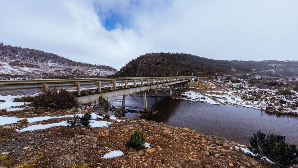 Marlborough Hwy in Central Highlands Tasmania Australia