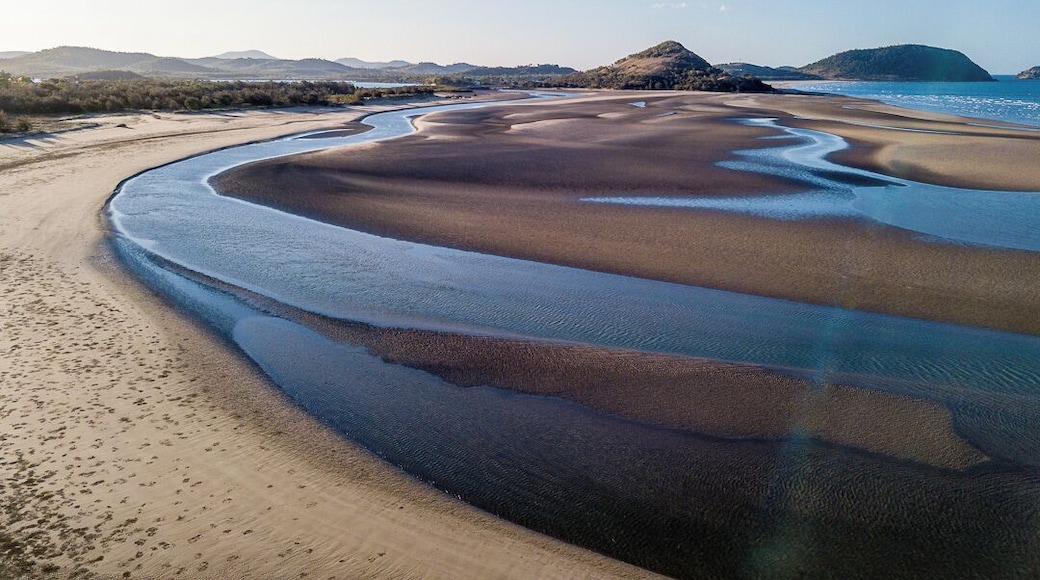 Kinka Beach on the Capricorn Coast of Queensland. the tide goes out here, a loong way. This image is taken from the South looking North towards Mulumbin Headland.