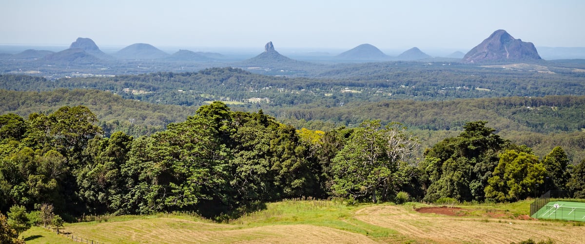 Glass House Mountains from Mary Cairncross Lookout Maleny Queensland Australia