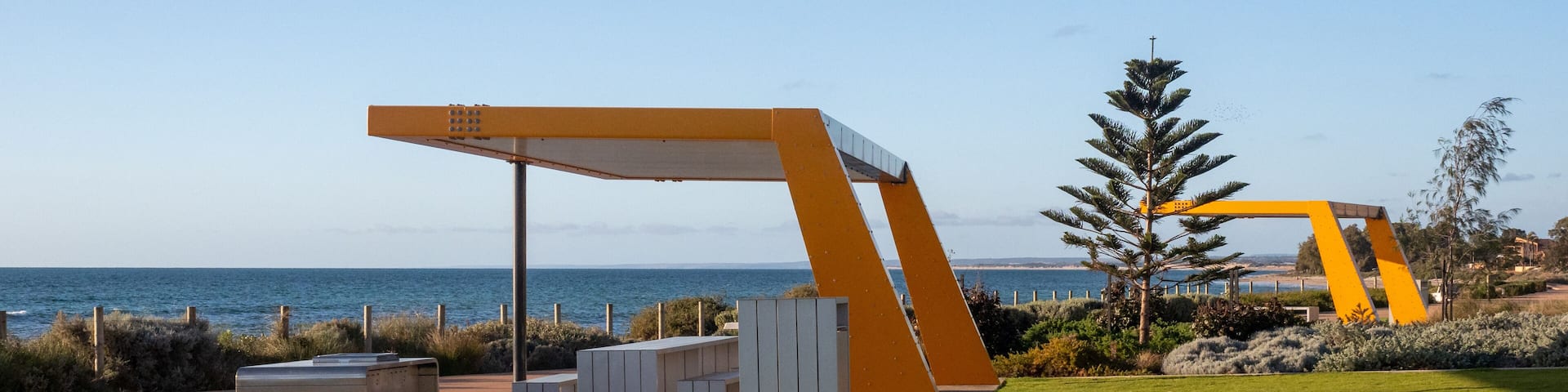 Picnic facilities on the ocean foreshore in Geraldton, Western Australia