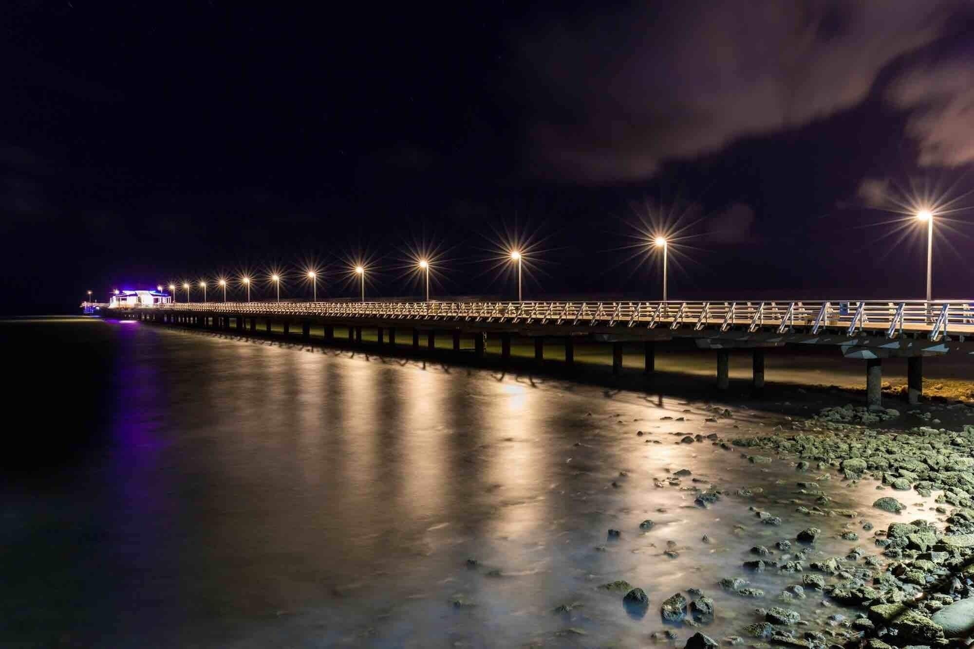 Shorncliffe pier by night