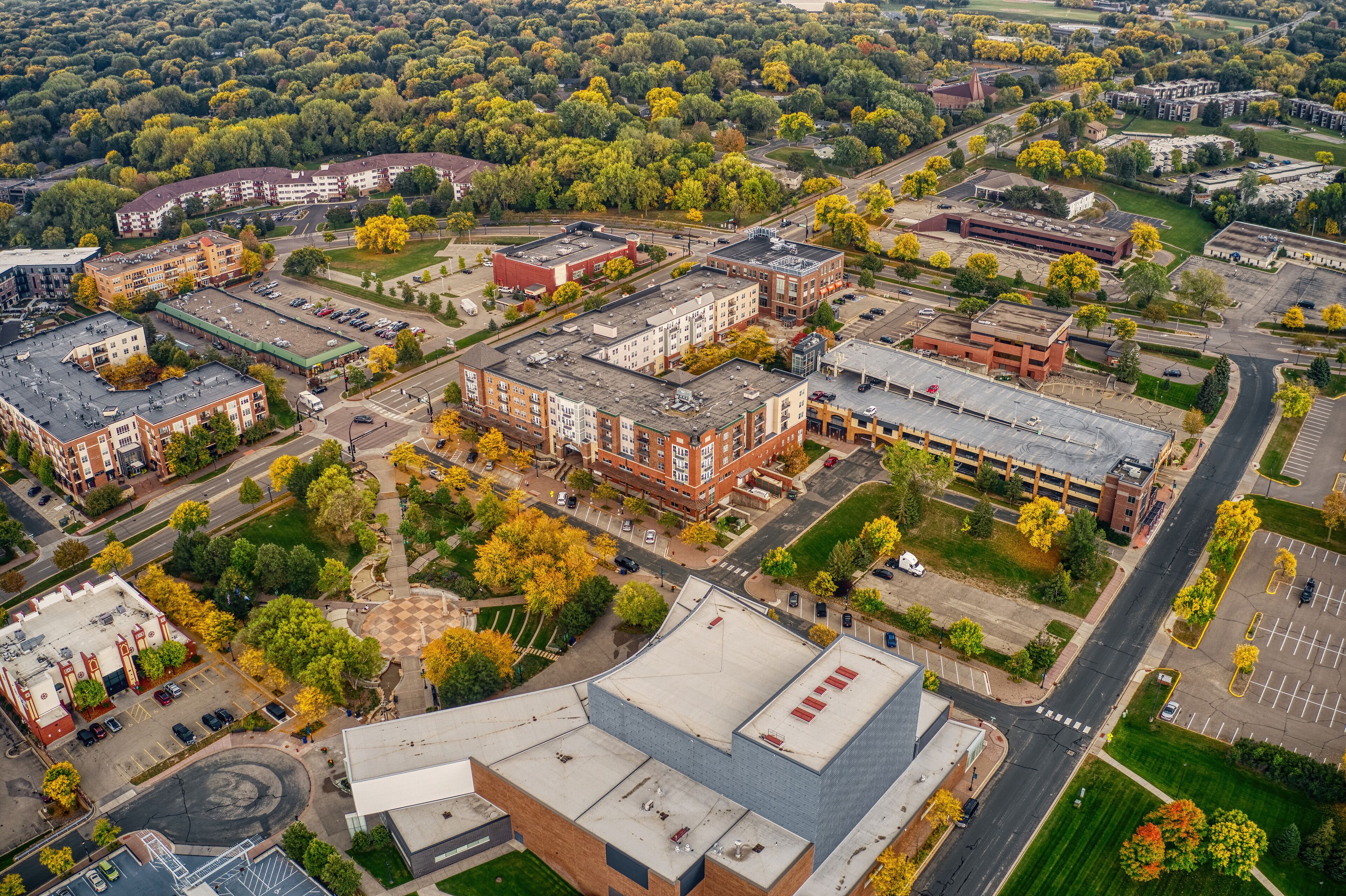 Aerial View of the Twin Cities Suburb of Burnsville, Minnesota