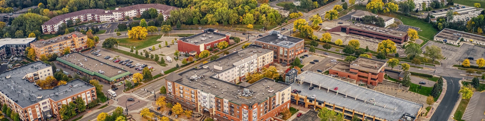 Aerial View of the Twin Cities Suburb of Burnsville, Minnesota