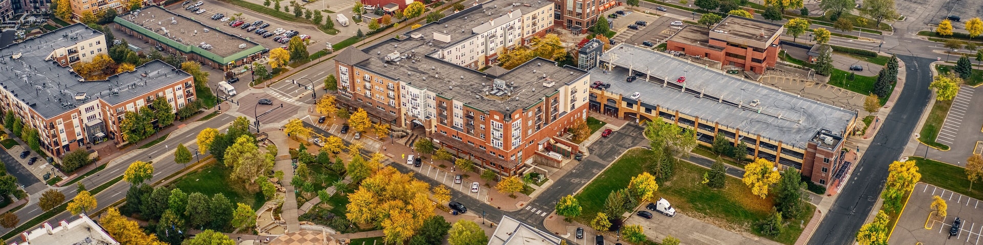 Aerial View of the Twin Cities Suburb of Burnsville, Minnesota