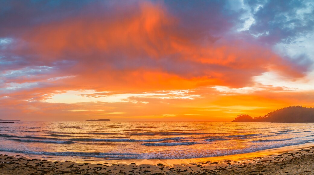 Summer Sunrise Seascape with Rain Clouds