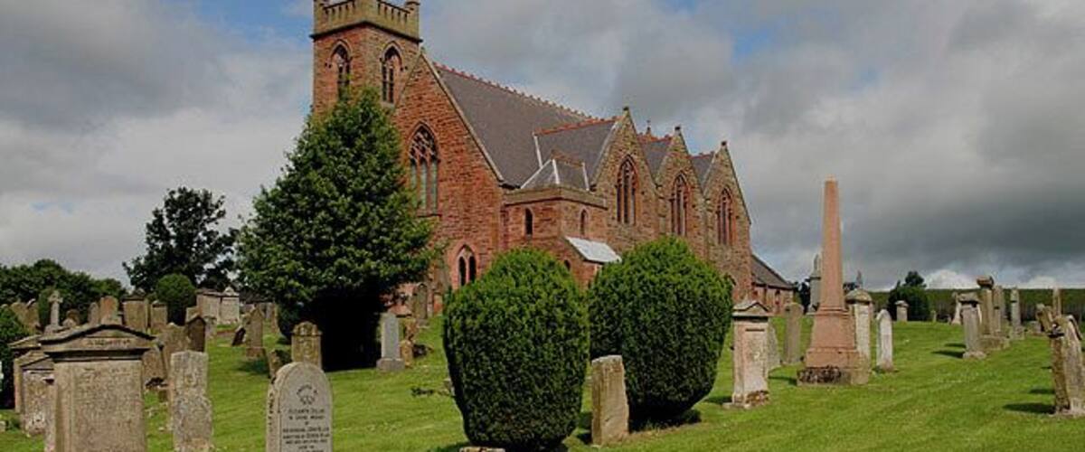 Earlston Parish Church A red sandstone Victorian (1892) church with a tower, located at the east end of Earlston. The churchyard contains a good variety of memorials, including 18th and 19th century table tombs and obelisks.
