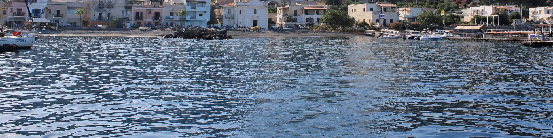 Sailing toward South East of Lipari , Sicily
