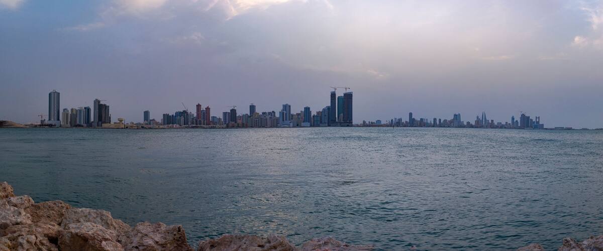 Bahrain skyline looking across to Juffair and the Diplomatic Area, Manama
