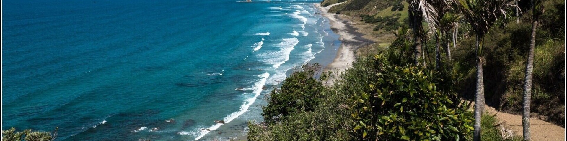 Looking south from the cliff walk. Mangwhai, Northland New Zealand