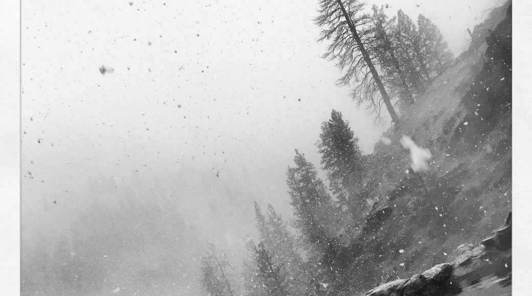 Snowy spring dawn at the #hotsprings in #idaho. #mountainlove #skinnydipper