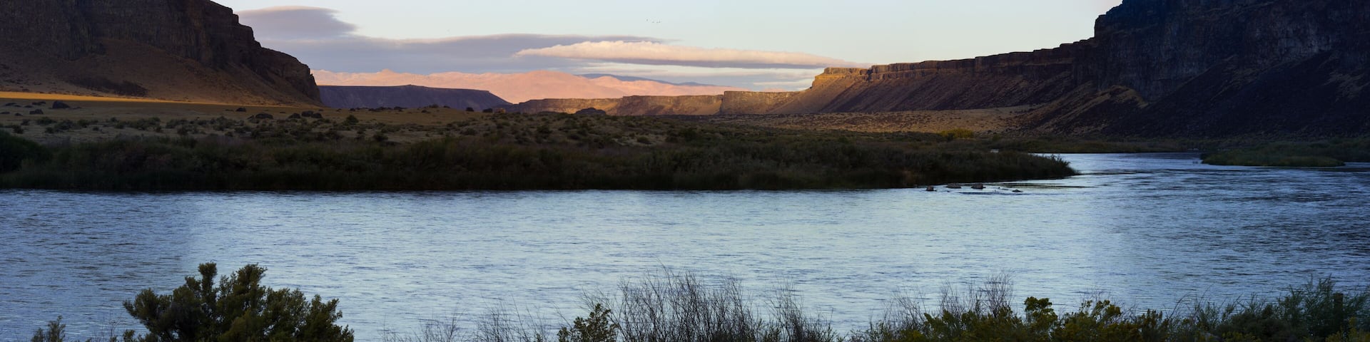 Swan Falls Idaho River planes in the Morning at Sunrise - Panorama