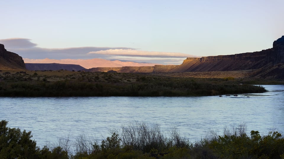 Swan Falls Idaho River planes in the Morning at Sunrise - Panorama