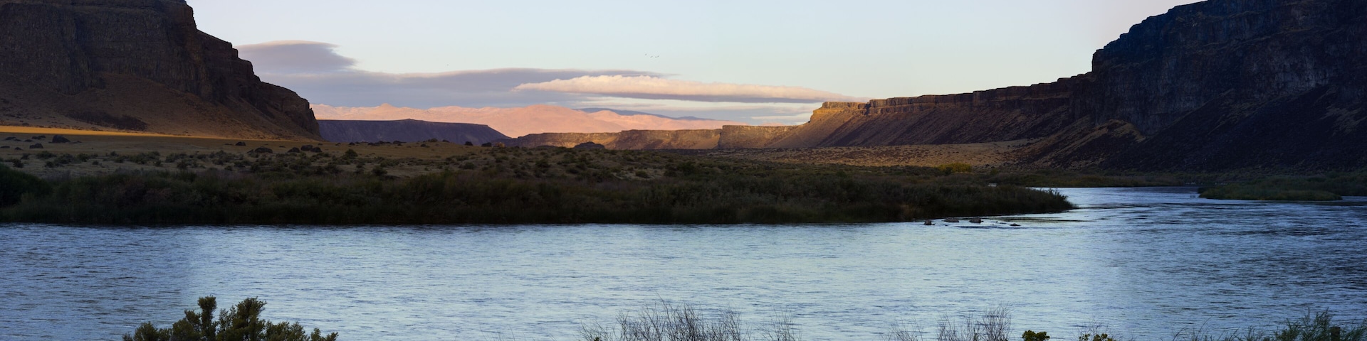 Swan Falls Idaho River planes in the Morning at Sunrise - Panorama