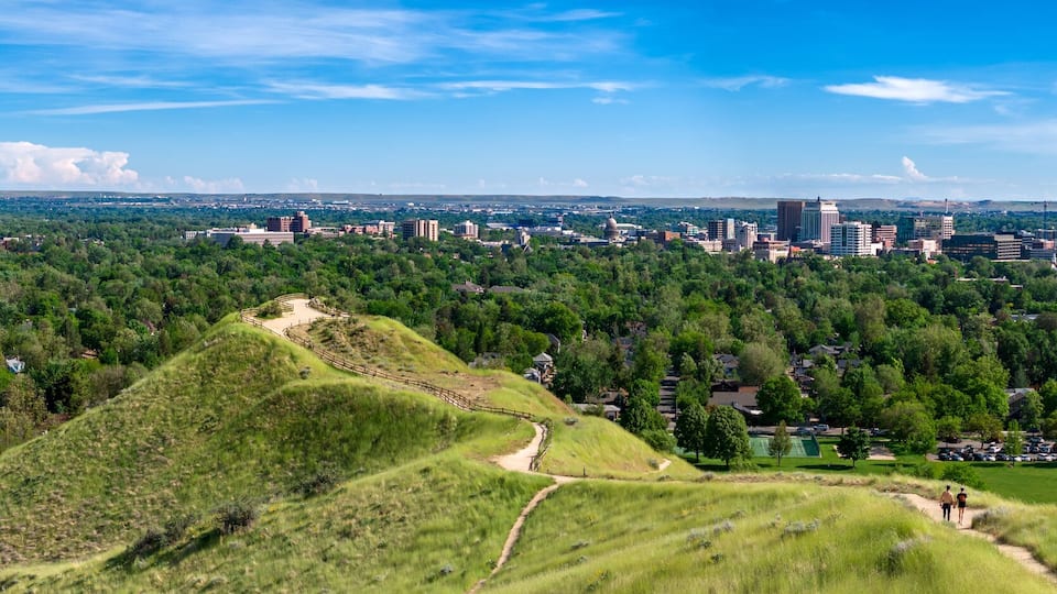 Springtime at Camel's Back park in the North End of Boise Idaho near Hyde Park