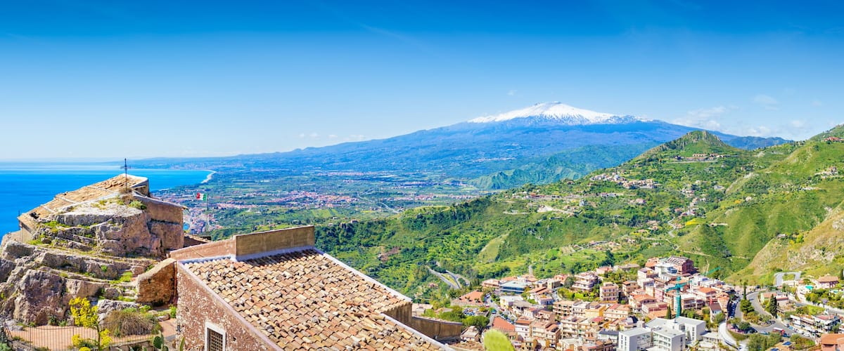 Church of Madonna della Rocca built on rock in Taormina, Sicily, Italy