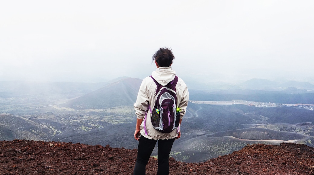 Mt Etna was difficult to climb, not only because of the elevation but because the ground was composed of fine volcanic ash. Think walking on a sandy beach at an incline. We never made it to the top, but this view at the midway point isn't too shabby. #adventure