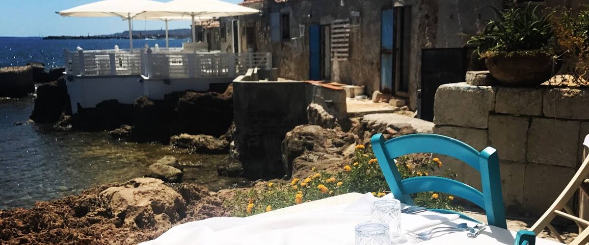 The back terrace of this tiny restaurant is a lovely hidden gem