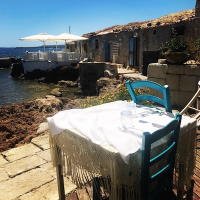 The back terrace of this tiny restaurant is a lovely hidden gem