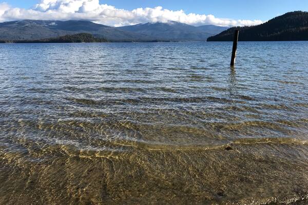 Luby Bay beach and campground at Priest Lake (not Priest River) great view and location.