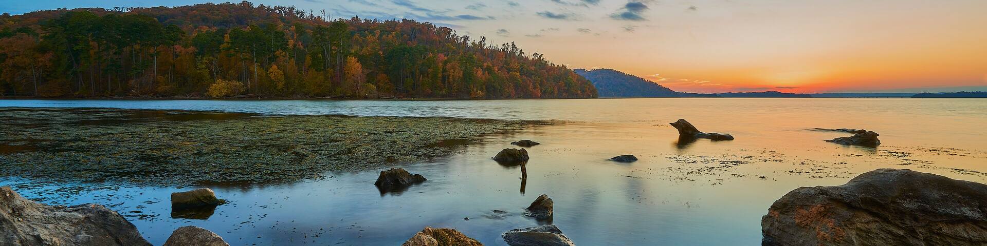Spectacular sunset on Tennessee river