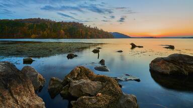 Spectacular sunset on Tennessee river