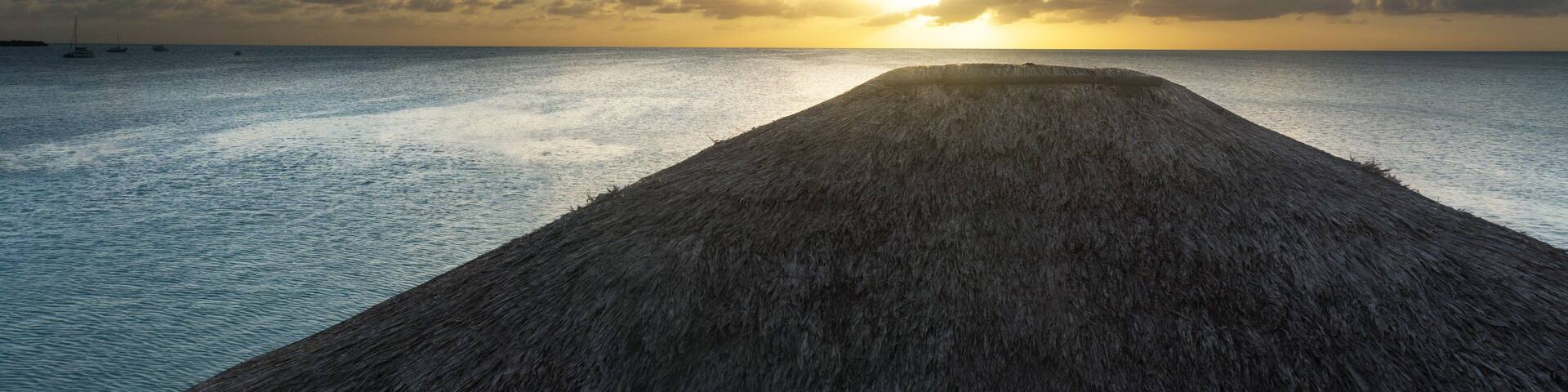 Sunset from the roof of a restaurant on Caye Caulker off the coast of Belize