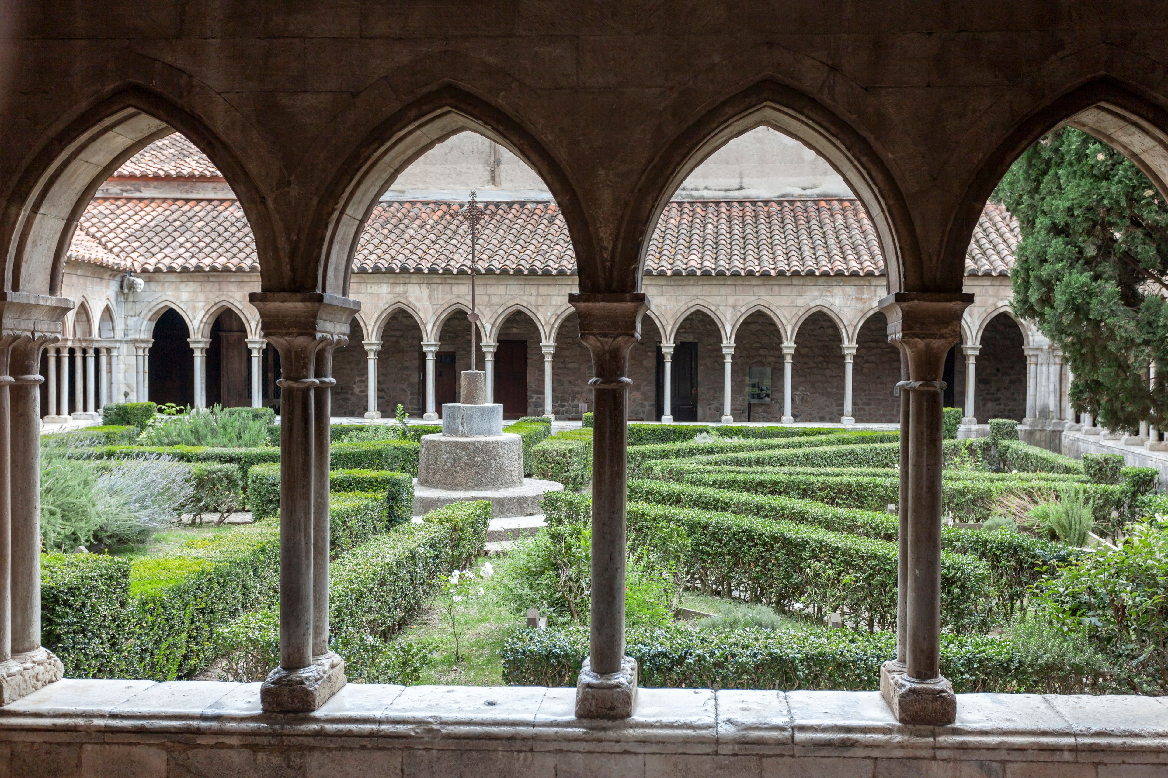 Cloister of Abbey Sainte Merie, Arles-sur-Tech,Languedoc-Roussillon,France.