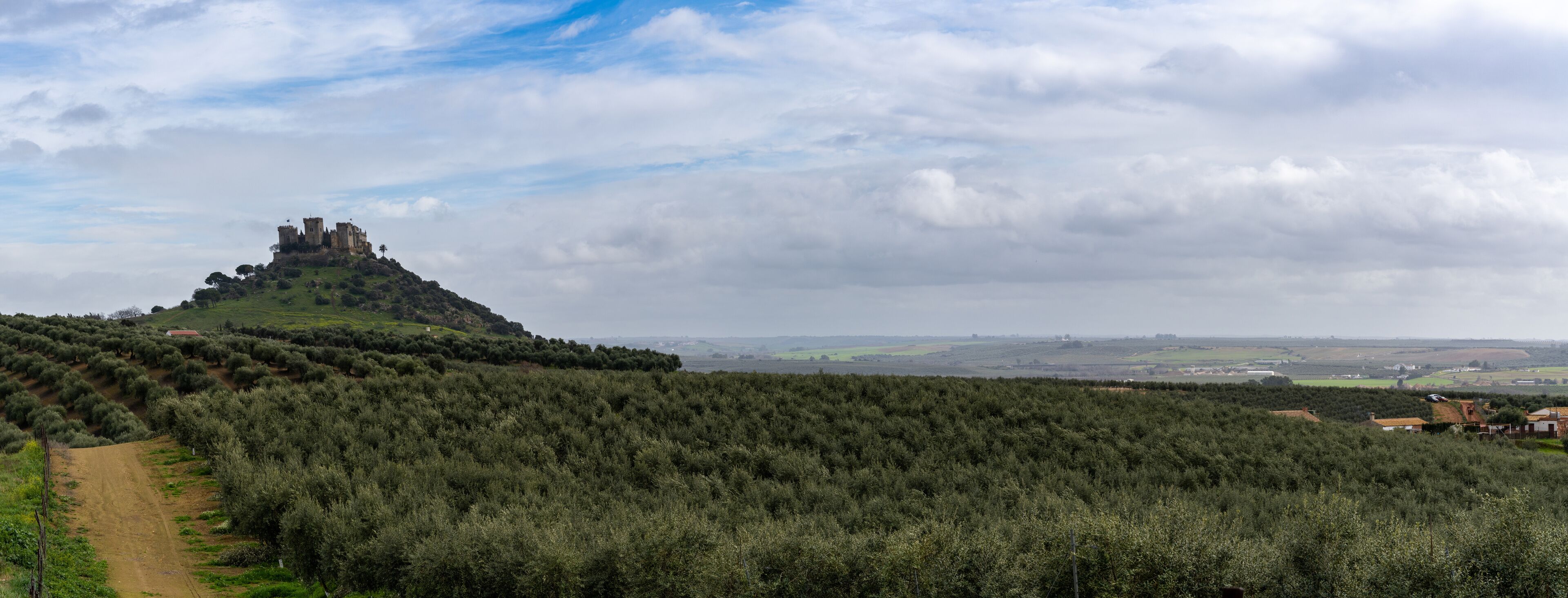 Panorama view of the castle in Almodovar del Rio