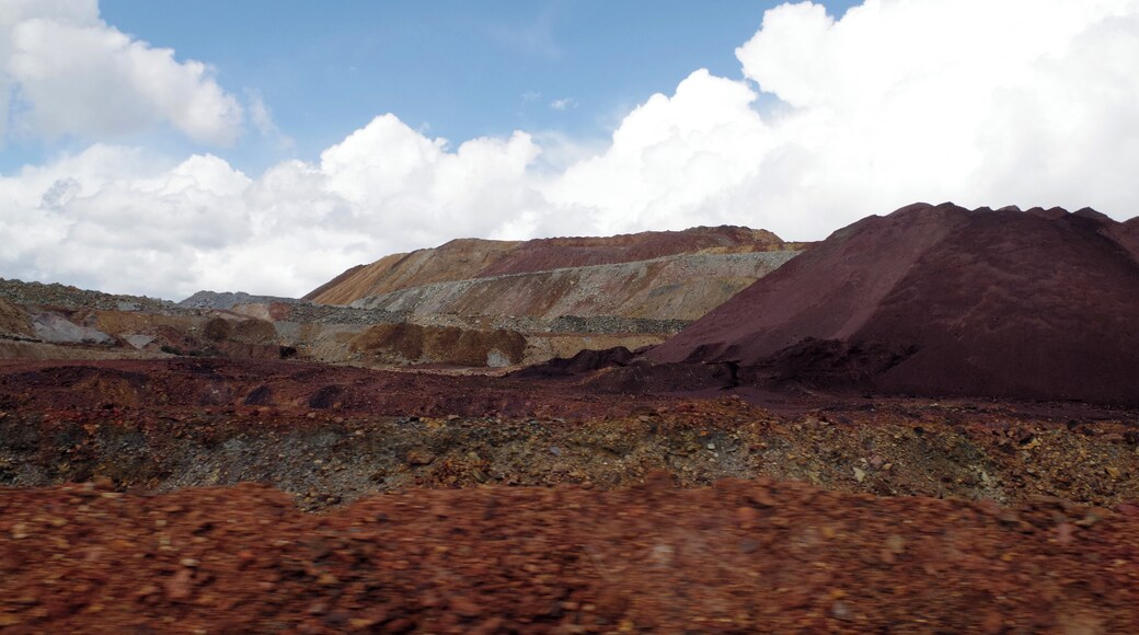 Landscape in the road to the touristic mining train in Nerva. (Huelva, Spain)