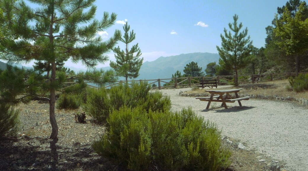 Mirador del Robledillo an der A-317. Brotzeitplätze mit Berg- und Seesicht überall. See more about in a related article (DE) of my travelblog.
